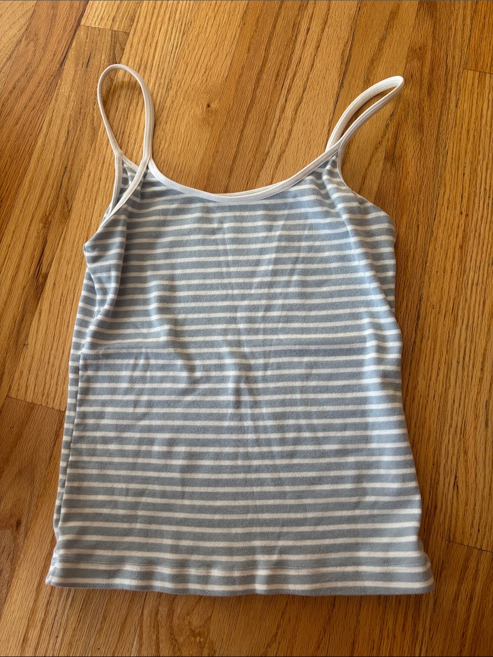Brandy Melville Light Blue & White Striped Spaghetti Strap Tank